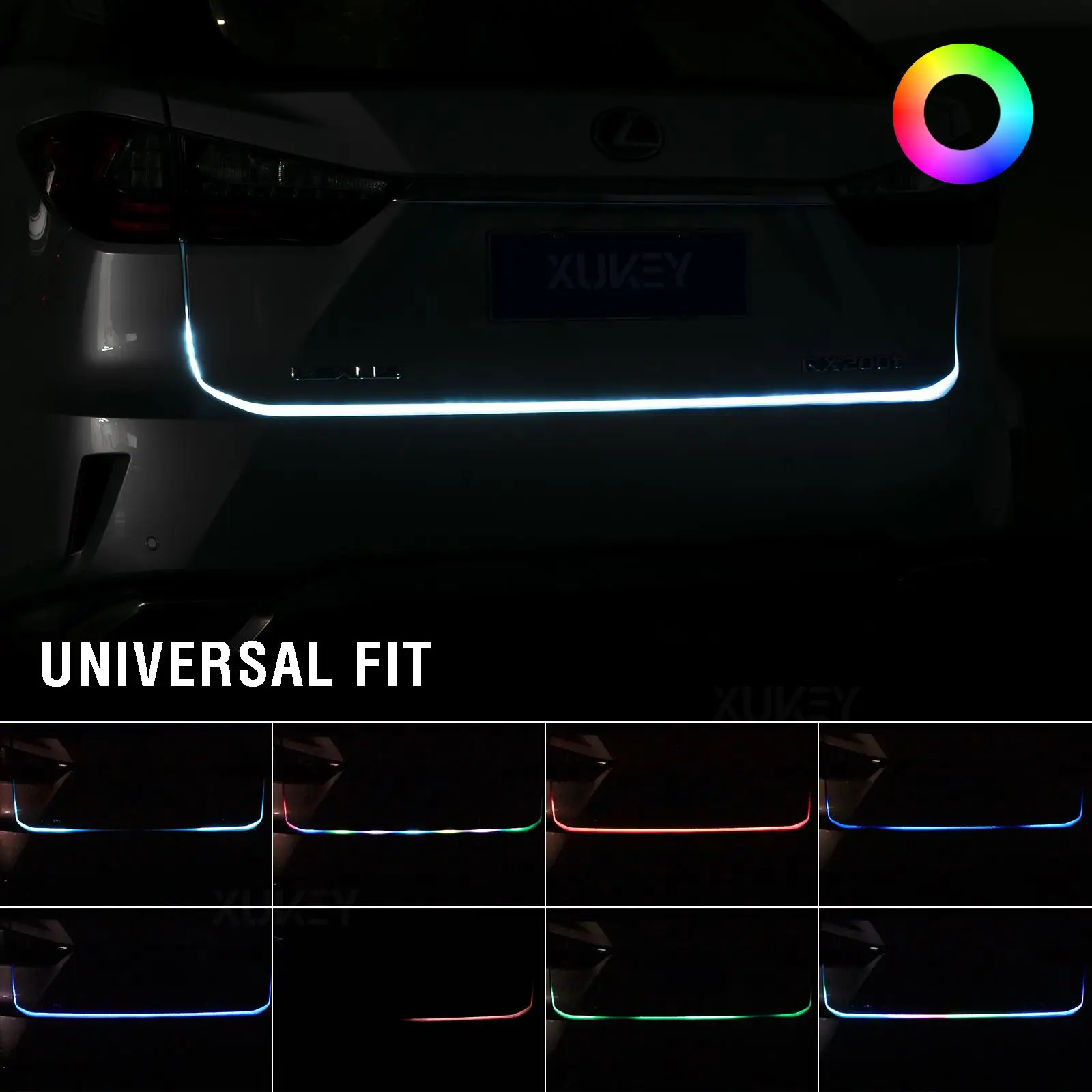 

4.9ft Car Dynamic Streamer Tailgate LED Strips Rear Tail Brake Running Lamp Additional Brake Stop LED Bar Trunk Turn Signal Lamp