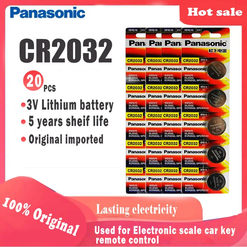 20 шт. оригинальный Panasonic cr2032 cr 2032 3 В литиевая батарея для часов компьютера пульта