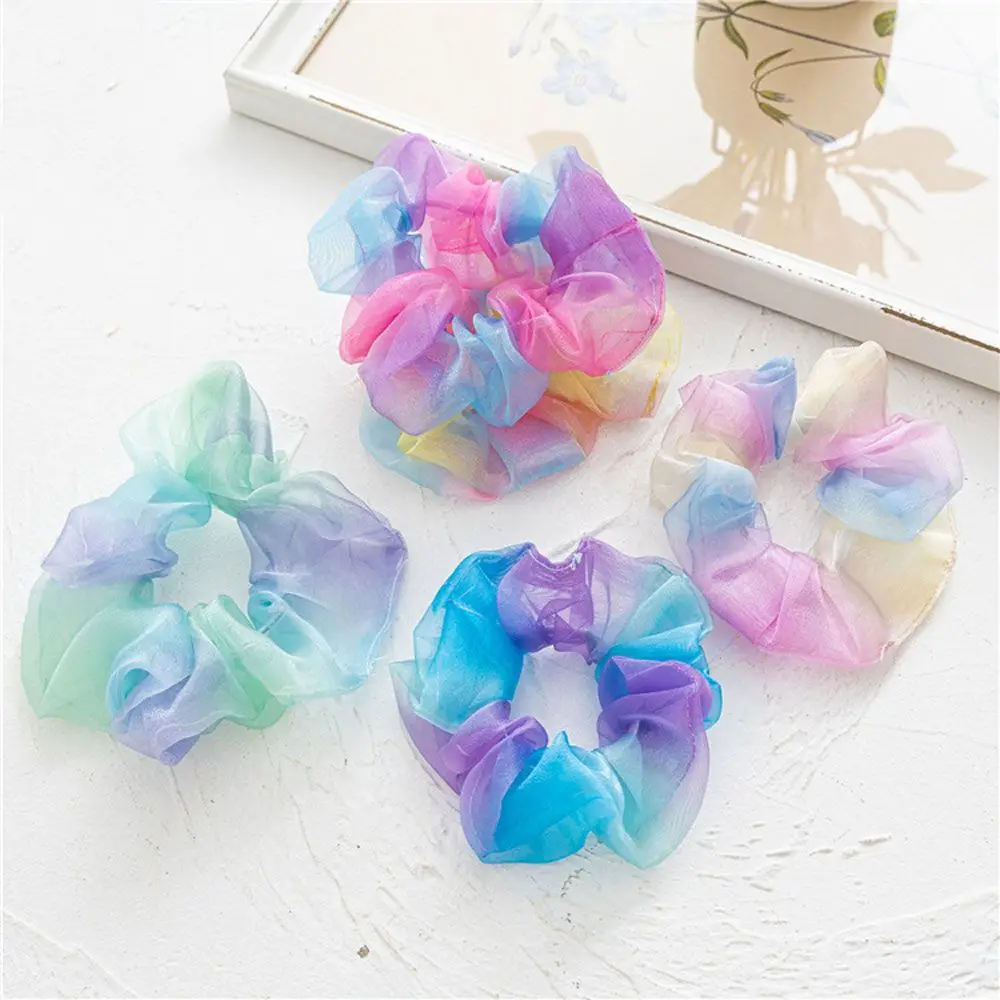 

New Sweet Girls Handmade Multicolor Tie-Dyed Rubber Band Hair Ties Scrunchies
