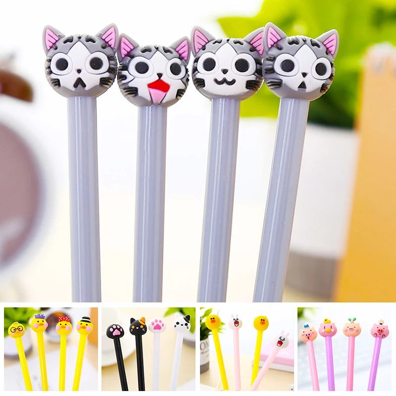 Фантастические милые гелевые ручки в форме кошачьей лапы друзья цветы Kawai