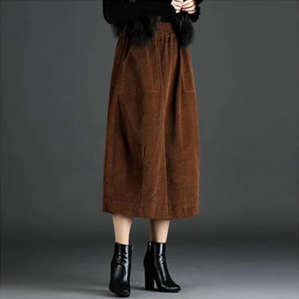 Женская винтажная плиссированная юбка с высокой талией свободная длинная