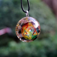 colorful tourmaline orgonite pendant chakra orgone necklace natural crystal stone emf protection reiki meditation tool jewelry