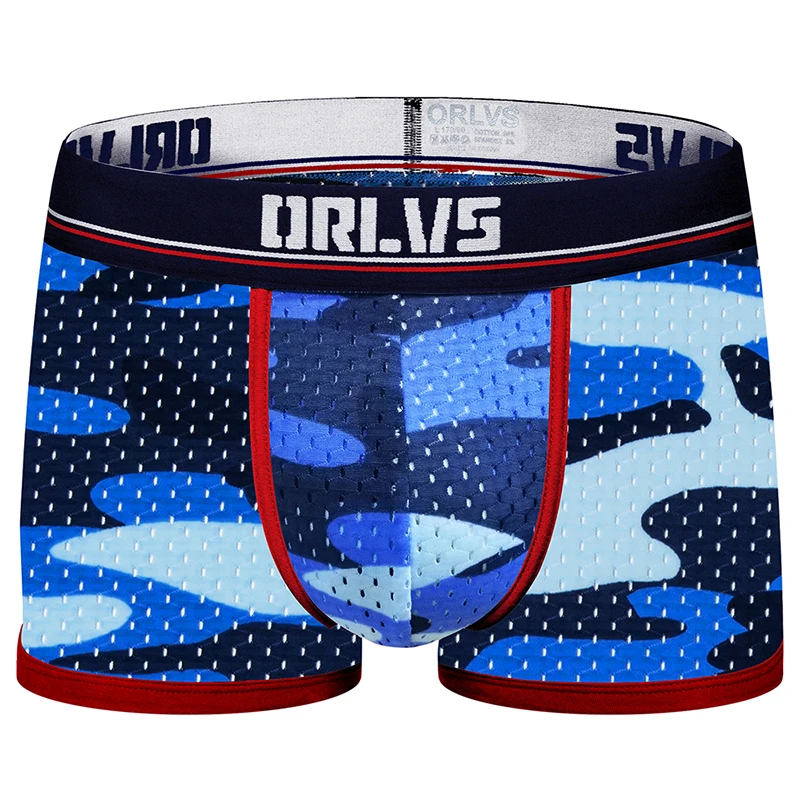 ORLVS Брендовое Мужское нижнее белье мужские сексуальные боксеры cueca masculina дышащие Ropa Interior hombre мужские трусы-боксеры calzoncillo hombre - Цвет: OR191-blue