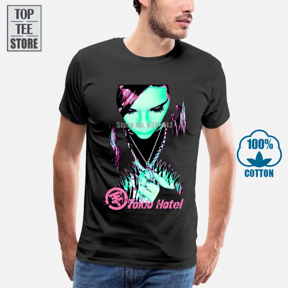 Женская футболка Tokio Hotel Singer черная рубашка с изображением лица для девушек новая