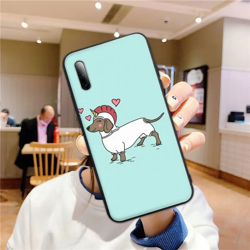 

Cartoon Dachshund Sausage Dog Phone Case for Huawei mate 9 10 lite 20x 30 pro nova 5t y5 y7 y9s prime 2018 2019 Coque