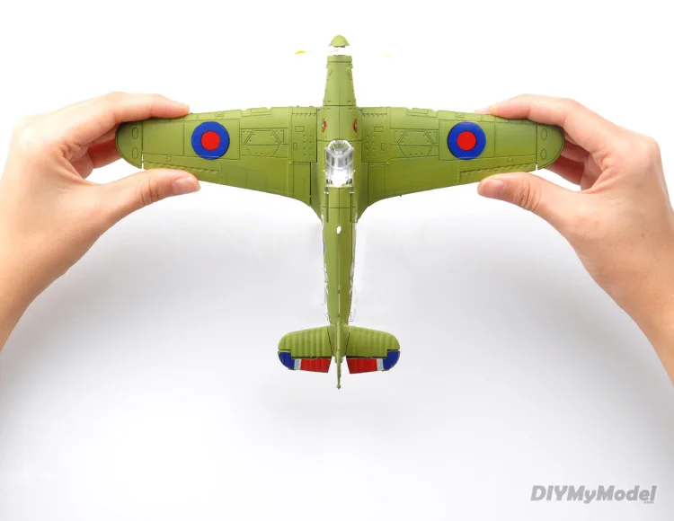 Juego de 6 piezas de diferentes colores para ni&ntilde;os, juguete de simulaci&oacute;n de combate, juegos de herramientas de construcci&oacute;n, avi&oacute;n fundido a presi&oacute;n War-II, caza de hurac&aacute;n, 1/48-5