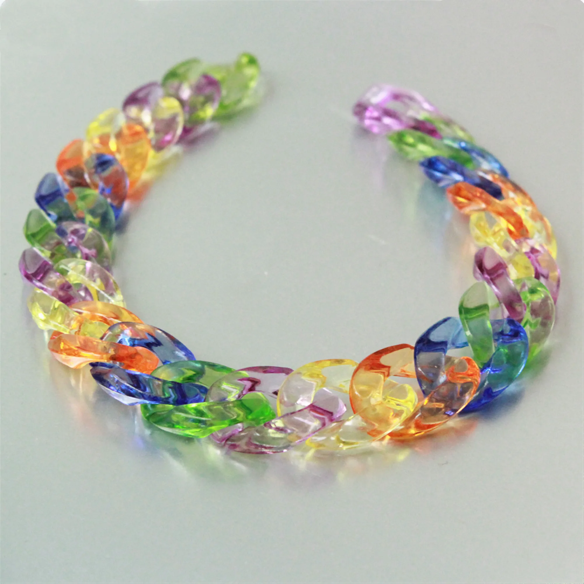 80 шт разные прозрачные Цвет Акриловые Снаряженная звеньев цепи прозрачный