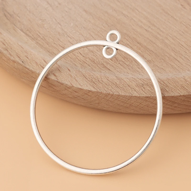 

50pcs/Lot Tibetan Silver Large Open Round Circle Charms Pendants for Earring Jewelry Making Accessories