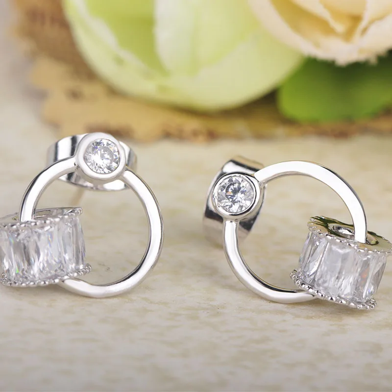 MECHOSEN изящные круглые маленькие Серебряная Сережка CZ Циркон простые Висячие