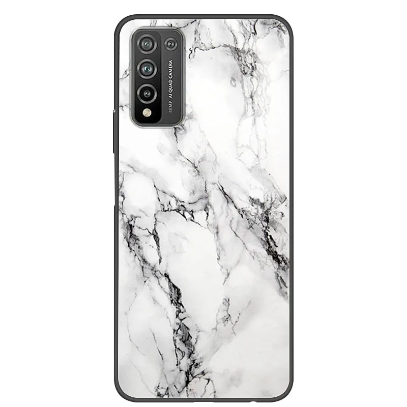 for huawei p smart 2021 case marble printed soft silicone black bumper case for huawei psmart 2020 2019 phone cases tpu cover free global shipping