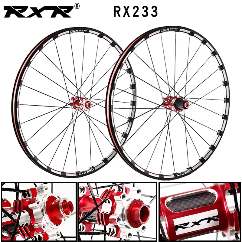 RXR mountain bike off road MTB carbon bike wheels 26 27.5 29 inches RX233 Disc Brake 5 Bearings 7-11S Thru Axle/QR Bicycle Wheel