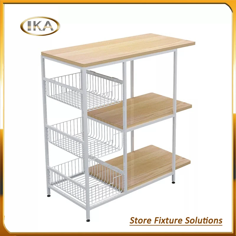 

Free standing metal kitchen dish shelf with MDF board