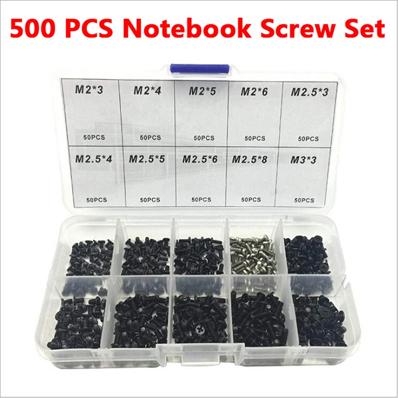 500Pcs M2.3 M3 Micro Laptop Screwdriver Set Computer Case Assemble Repair Electronic Digital Mechanical Screw Kit | Обустройство дома