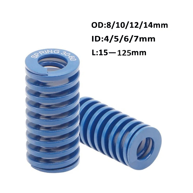 Blue Light Load Mould Die Springs Spiral Stamping Spring Compression Mould Spring OD 8-14mm ID 4-7mm Length 15-125mm