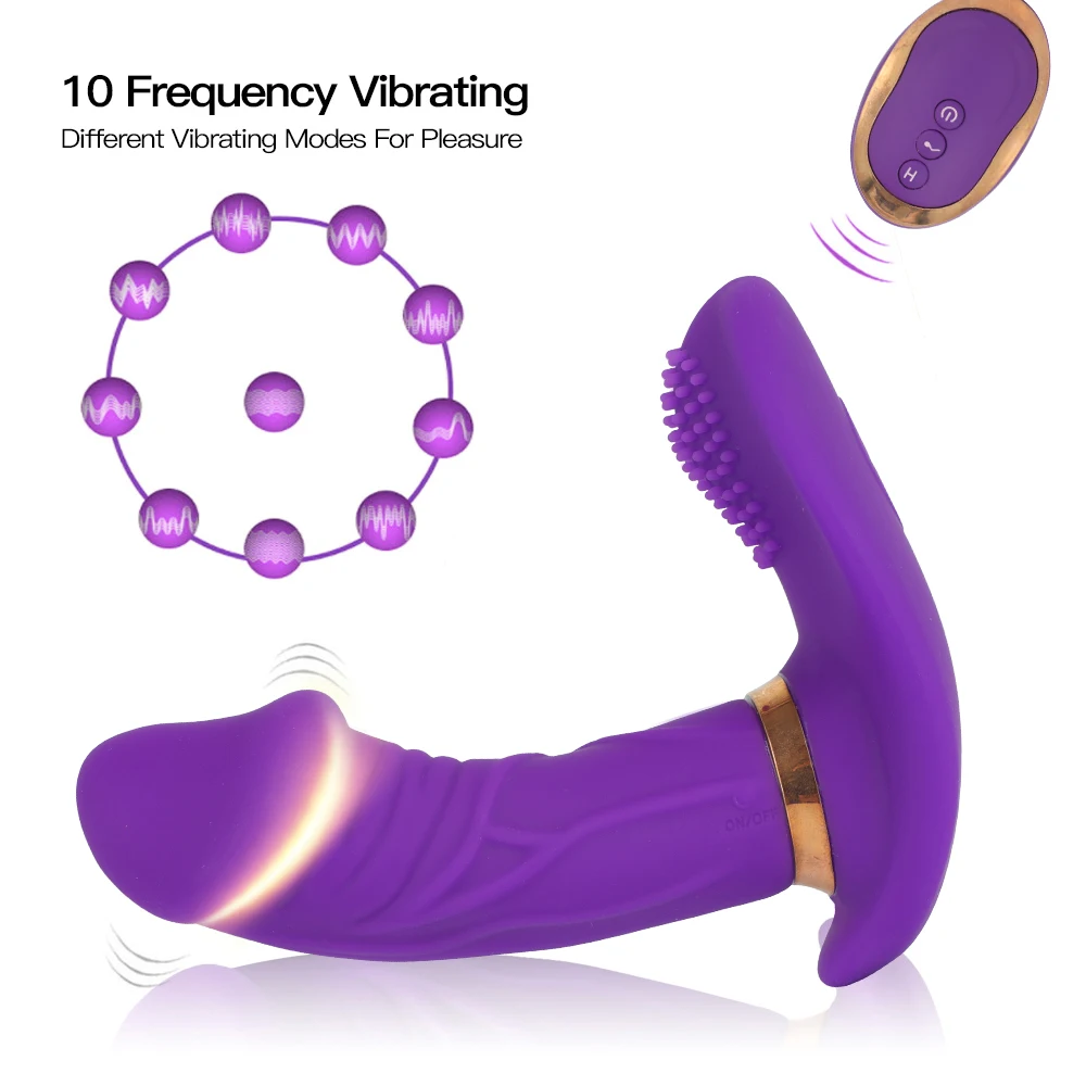 Носимый фаллоимитатор вибратор для женщин мощный трусики беспроводной пульт