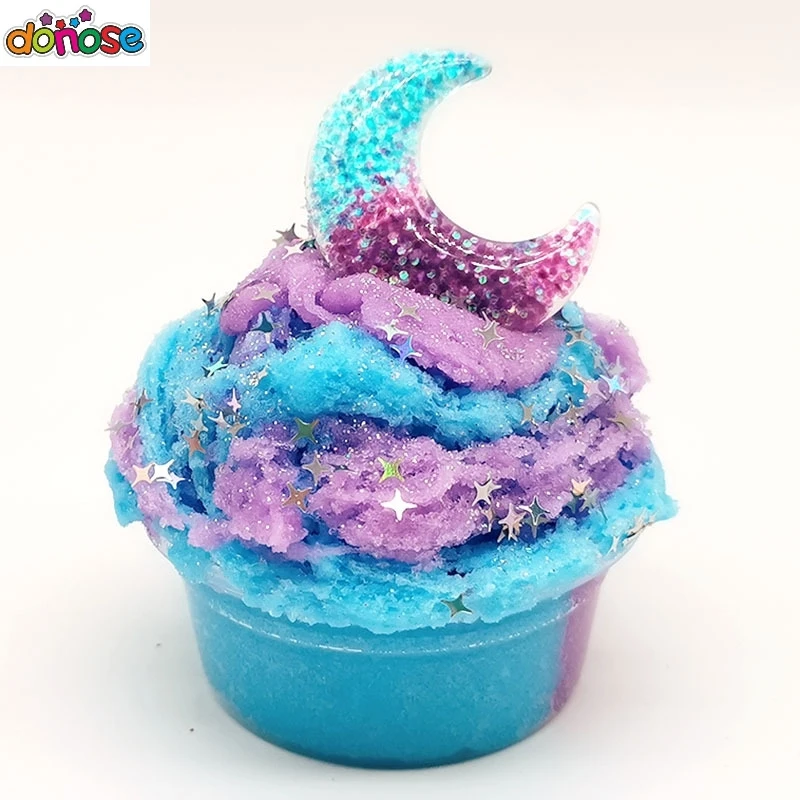 Луна Звезда слизь пушистые поставки полимерные бусины блеск Playdough волшебный