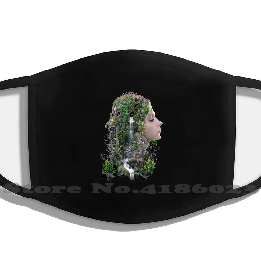 

Duality Of Nature Surreal Original Art Men Women Washable Black Masks Face Mask Death Dark Landscape Nature Earth Woman Sexy