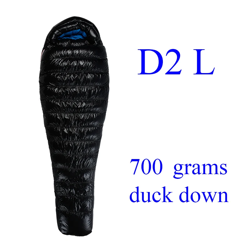 Aegismax D2/D3/D4/D5 открытый белый утиный пух Зимний Мумия спальный мешок UL серии - Цвет: D2 L Black