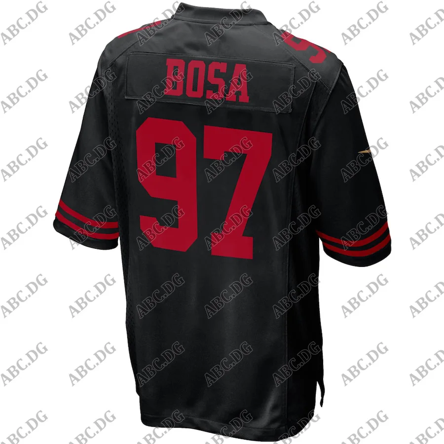 

Customized Stitch Men Women Kid Youth San Francisco Nick Bosa Black Game Jersey 4XL 5XL 6XL