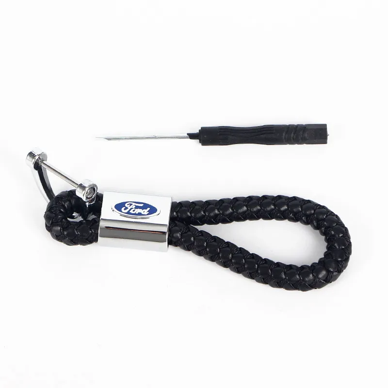Автомобильный Стайлинг 3D металлический Плетеный веревочный брелок для ключей Ford