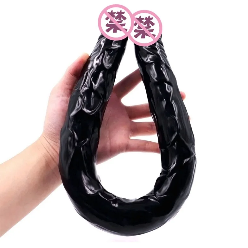 Двойной Дилдо супер длинные 21 5 Дюймов гибкий мягкий пенис утешение вибратор