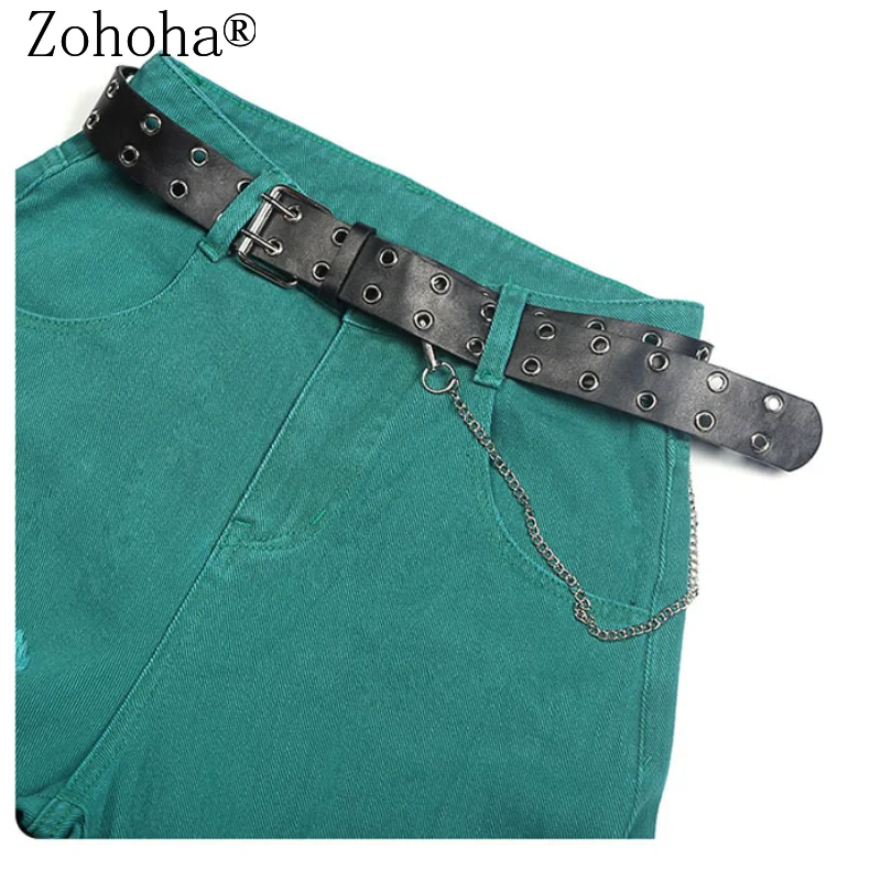 

Zohoha Fashion Wide Leg Ripped Jeans Women Summer New High Waist Thin Section Loose and Thin Beggar Mopping Straight Leg Pants