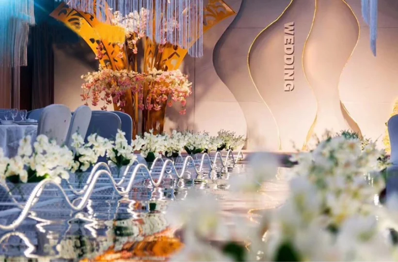 

Свадебный реквизит с волнистой сеткой для гида, украшение для свадебной сцены, Т-образный Железный дорожный гид