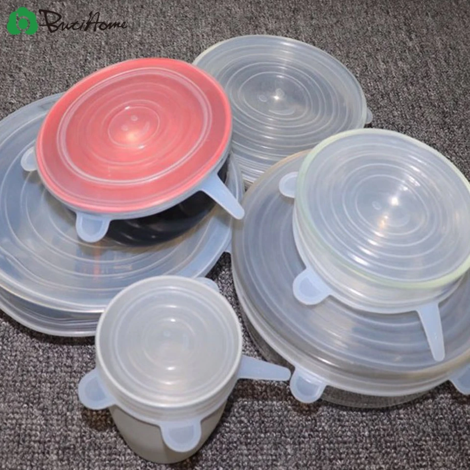 6 шт./компл. многоразовые силиконовые стрейч крышки универсальная Еда свежий