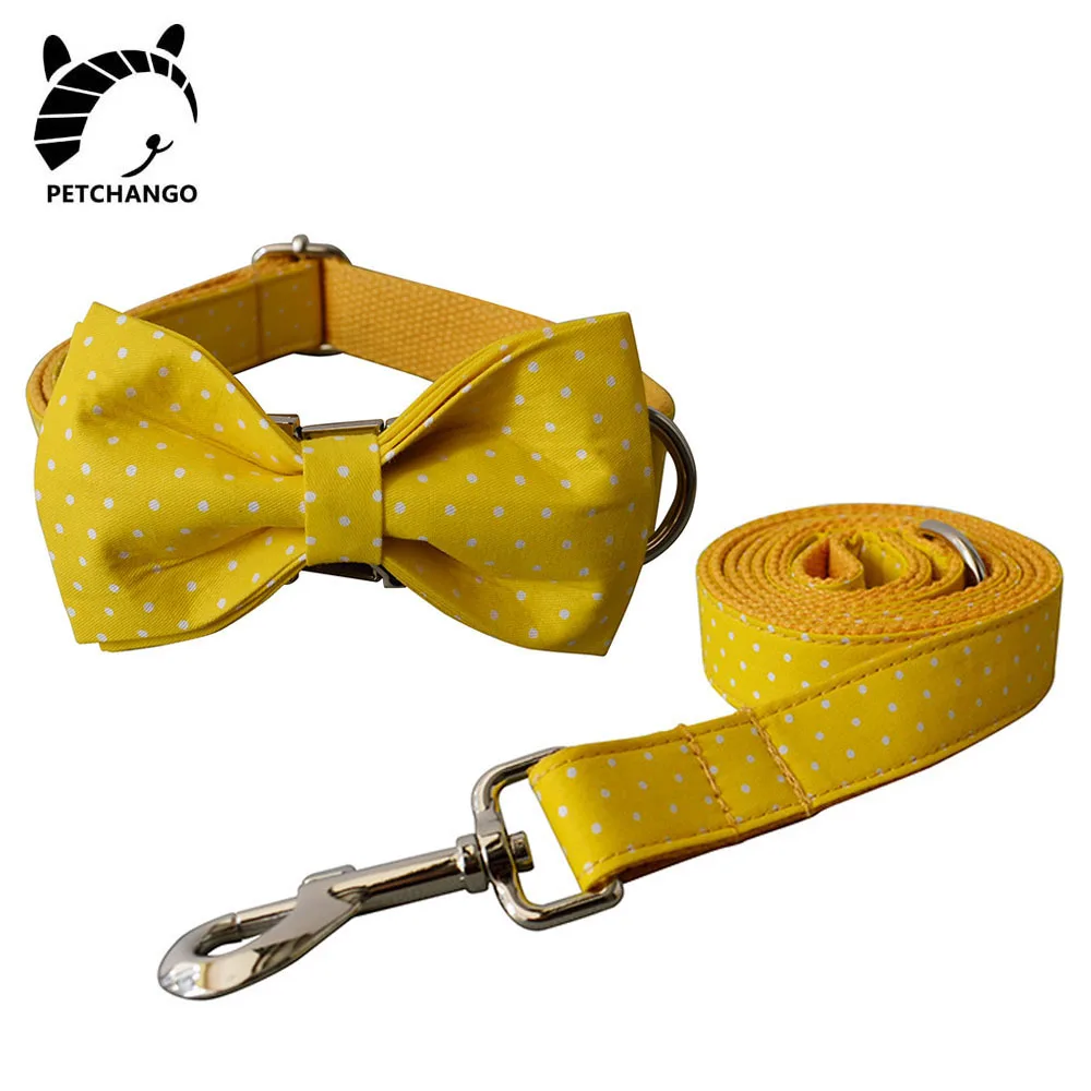 

Cotton Webbing Dog Collar Bow tie Collar Leash Set Removable Collar for Dogs Small Medium Large Pet Supplies Dog Accessories