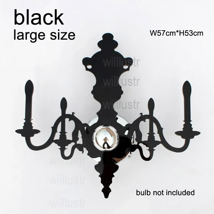 black large Луи 5D свеча бра современный прозрачный красный черный акрил PMMA Франция дизайн отель Бар Кафе Ресторан Светильник - Цвет абажура: black large