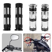 1 25mm black chrome motorcycle handle bar hand grips cnc aluminum for harley sportster xl883 1200 touring dyna softail custom
