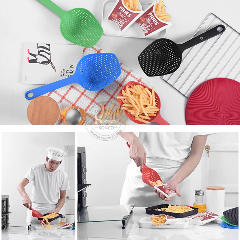 Konco Кухня Дуршлаг Сито для овощей Совок Ложки Фрай Еда сетки удобный фильтр