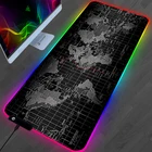 RGB-карта мира коврик для мышки с аниме ПК, игровой компьютерный стол XL, игровые аксессуары Genshin Impact коврик с клавиатурой, светодиодный коврик для мыши