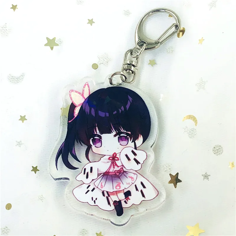 

Anime Demon Slayer Kimetsu No Yaiba Kamado Tanjirou Cosplay Prop Accessory Keychain Kamado Nezuko Acrylic Key Chain Keyring 2020