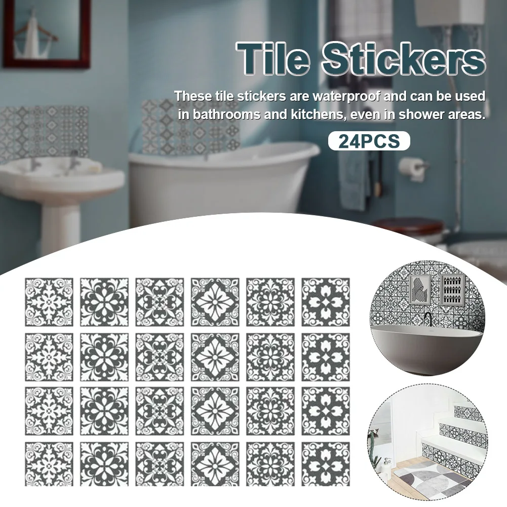 24 шт. водостойкие наклейки для плитки в античном стиле|Наклейки на стену| |