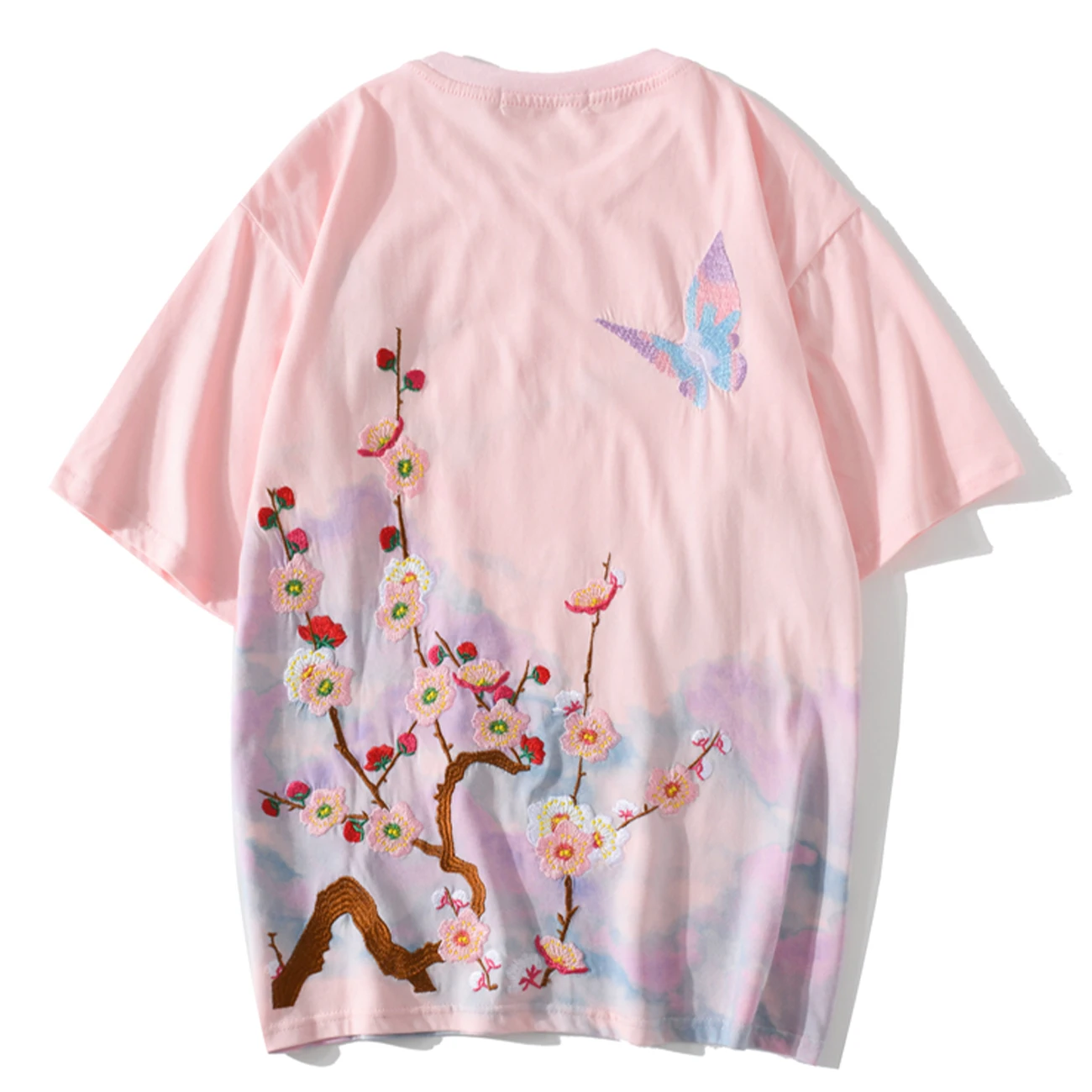Футболка мужская с вышивкой в стиле хип хоп и бабочкой 2020 футболки японском