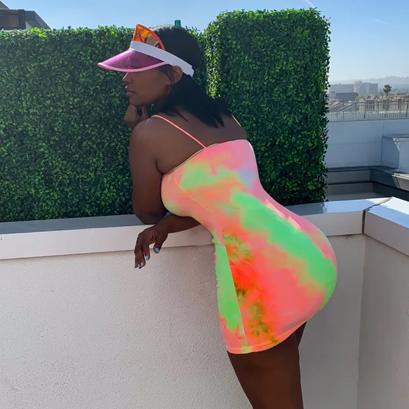 Женское облегающее клубное мини-платье без рукавов с рюшами и завязками | Женская