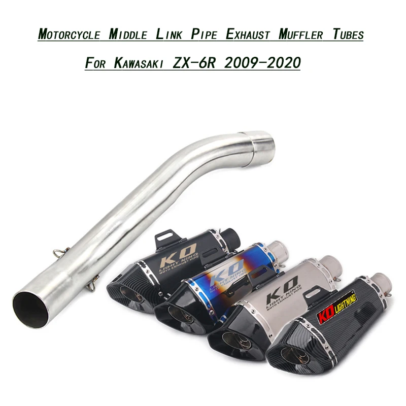 

For Kawasaki Zx6r zx636 2009-2020 Motorcycle Refit Middle Link With Exhaust Muffler Tip Tube Lossless Installation Set System