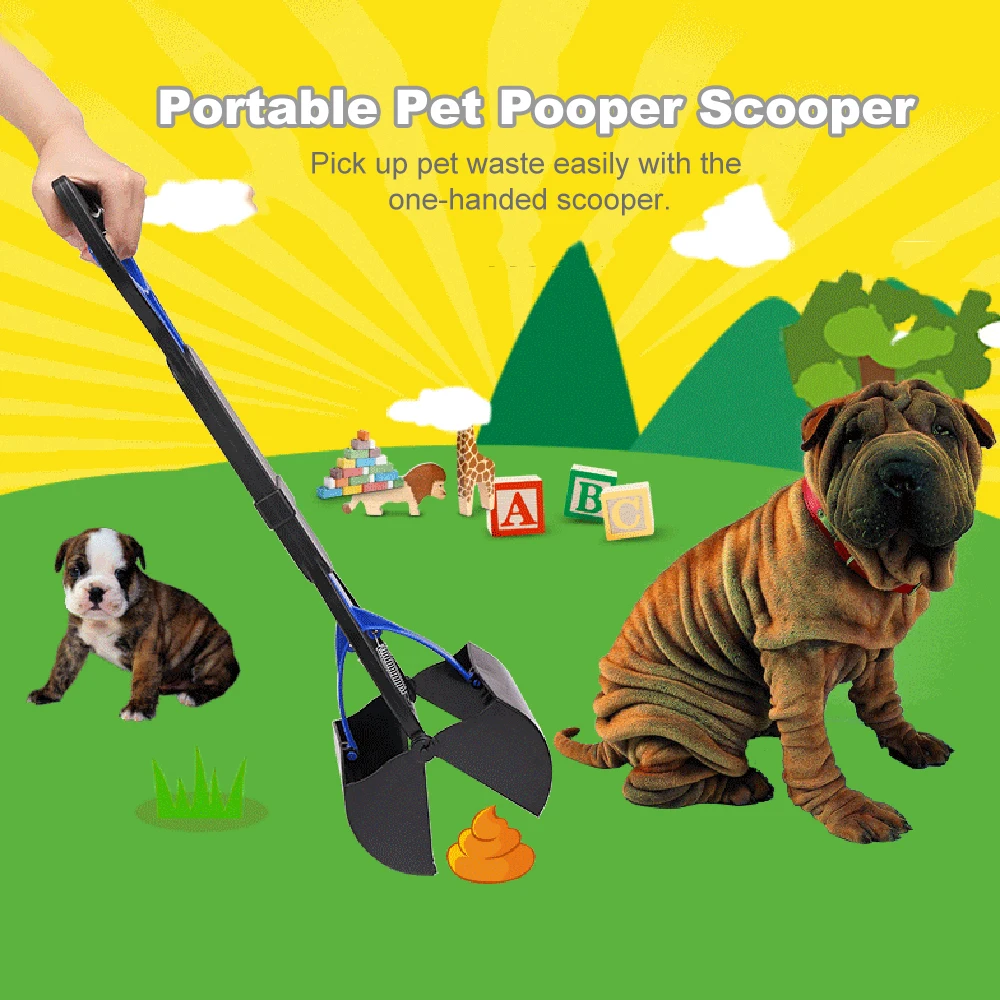 Portable Pet Long Handle Animal Dog Poop Pooper Cleaner Scooper Scoop Shovel Pick Up Waste Picker Outdoor Cleaning Tools images - 6