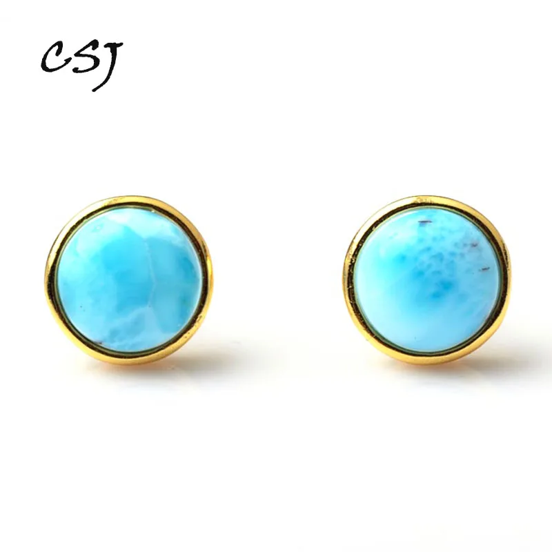 Женские серьги-Ларимар CSJ модные и короткие серьги синего цвета из натурального