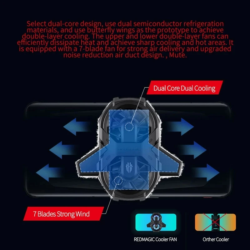 Оригинальный игровой телефон Nubia RedMagic 6 двухъядерный вентилятор охлаждения для Red