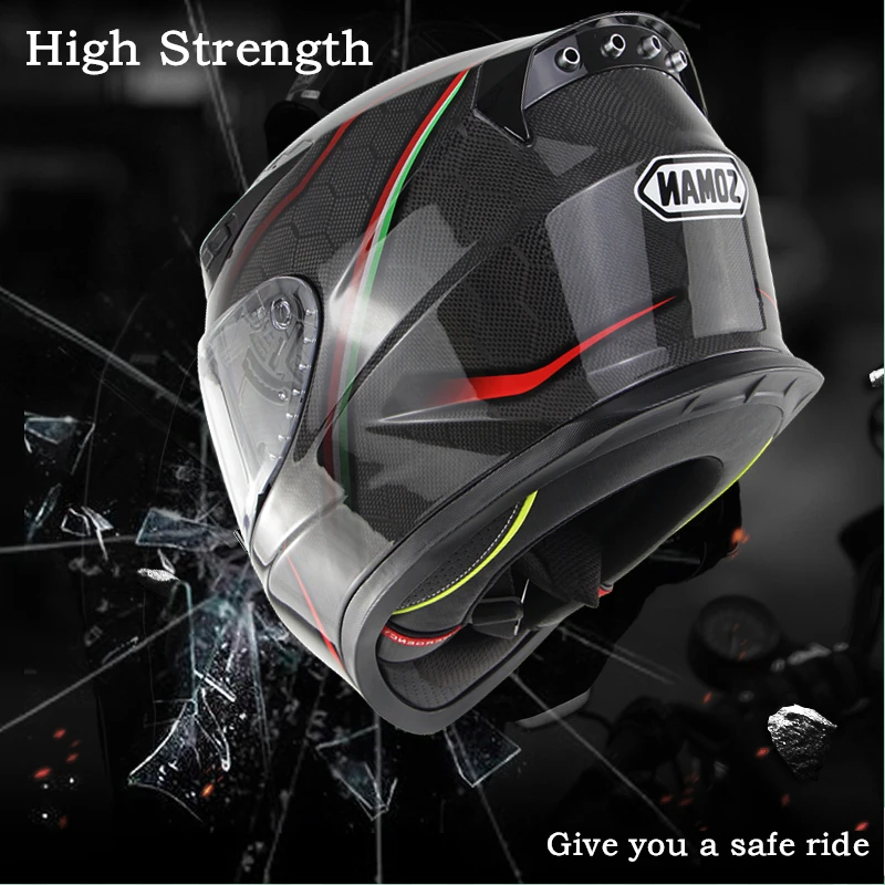 SOMAN мотоциклетный шлем ECE полностью лицевой из углеродного волокна Мотоциклетный