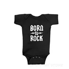 Born To Rock для новорожденных хлопковая рубашка с короткими рукавами для малышей, боди Забавная одежда для малышей-мальчиков комбинезон одежда для маленьких детей детская одежда с фантазийным рисунком рок-н
