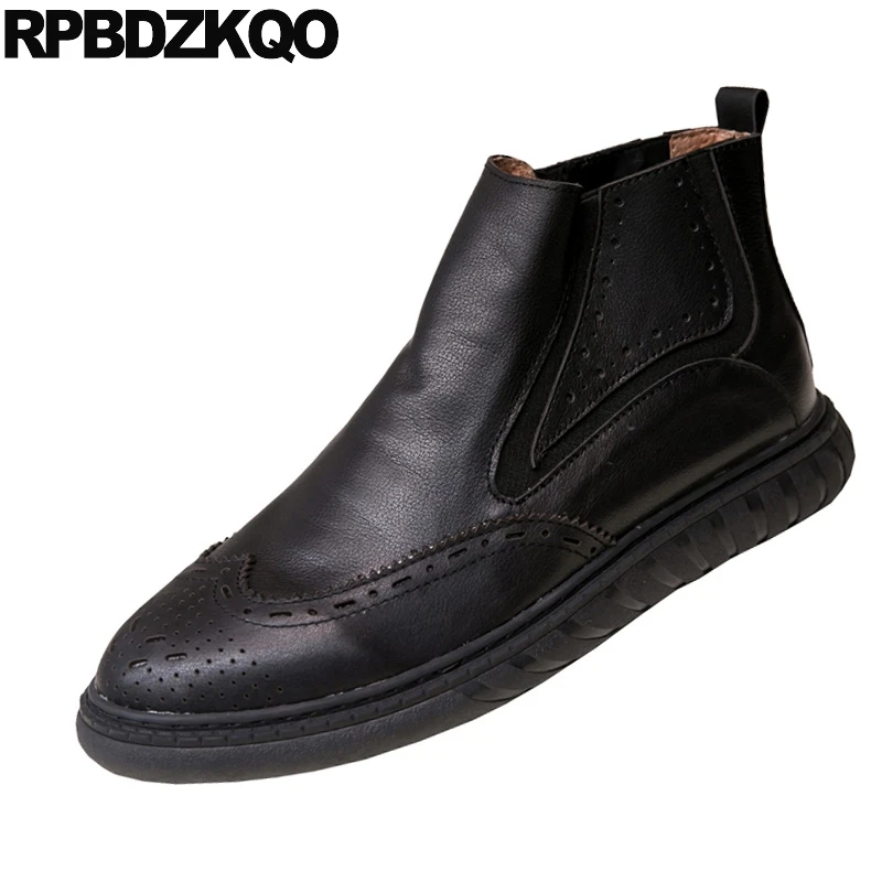 Ботинки без шнуровки зимние ботинки ручной работы из натуральной кожи