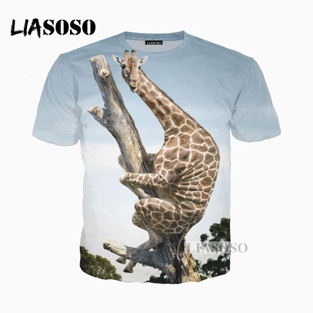 

LIASOSO 3D Print Women Men Funny Cute Spoof Animals Cattle Cat Bear Tshirt Summer T-shirt Hip Hop Pullover Harajuku Short Sleeve
