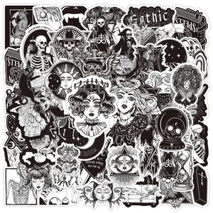 103050pcs black and white witch moon gothic graffiti stickers decals car luggage phone laptop motorcycle cool sticker kids toy free global shipping