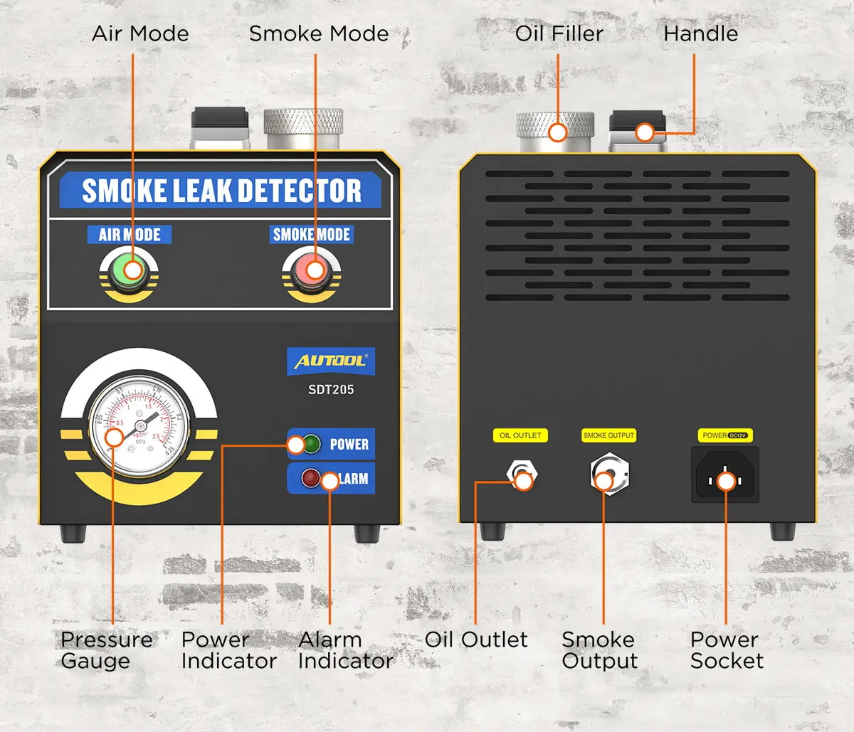 AUTOOL SDT205 Car Smoke Leak Detector Pipe Locator Leakage Diagnostic Analyzer Automotive EVAP System | Автомобили и мотоциклы