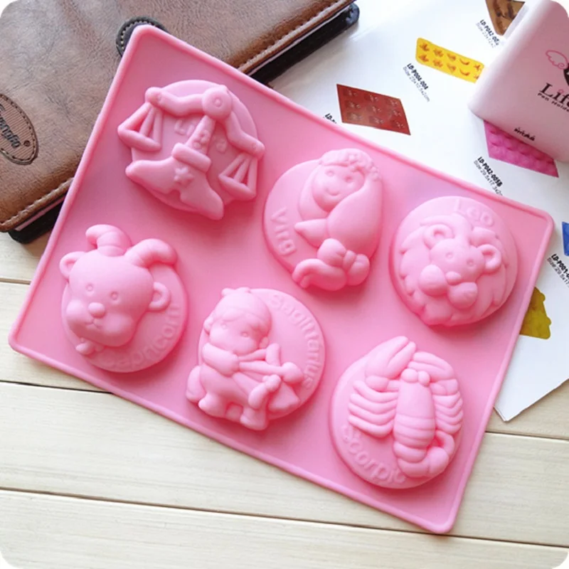 

12 constellation silica gel cake mold handmade soap jelly pudding Chocolate Mold