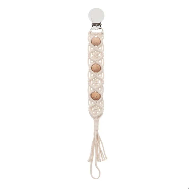 

Vintage Braided Baby Cotton Tassel Pacifier Chain for Newborn Teething Soother Chew Toy Dummy Clips