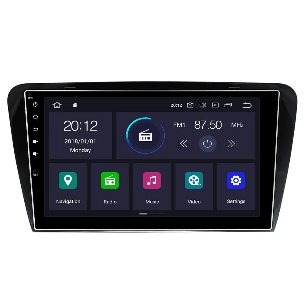 저렴한 자동차 라디오 멀티미디어 비디오 플레이어 Skoda Octavia 2014-2017 GPS 네비게이션 Recoder 4G 무선 Carplay